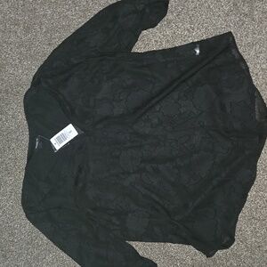 Torrid Black Sheer Blouse Brand New